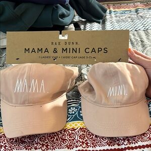 Rae Dunn Tan Mama & Mini Caps